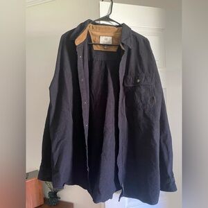 Legendary Whitetails Black Button Shirt with Tan Corduroy Collar